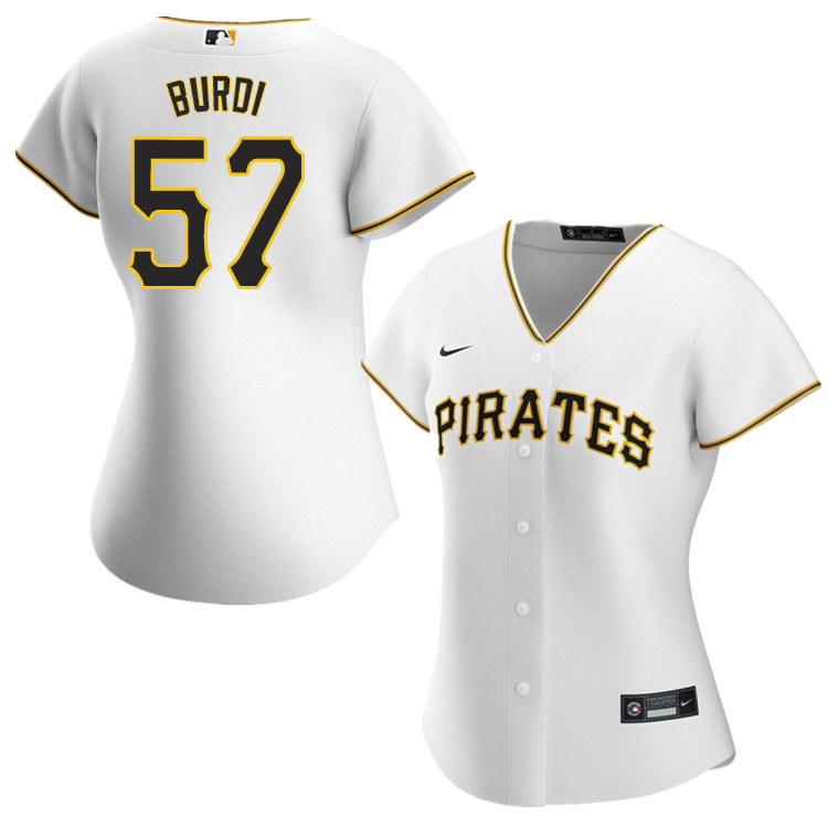 Nike Women #57 Nick Burdi Pittsburgh Pirates Baseball Jerseys Sale-White